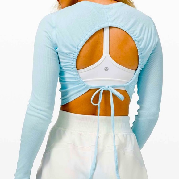 lululemon athletica Tops - Lululemon LA Open Back-Tie Long Sleeve size 12
